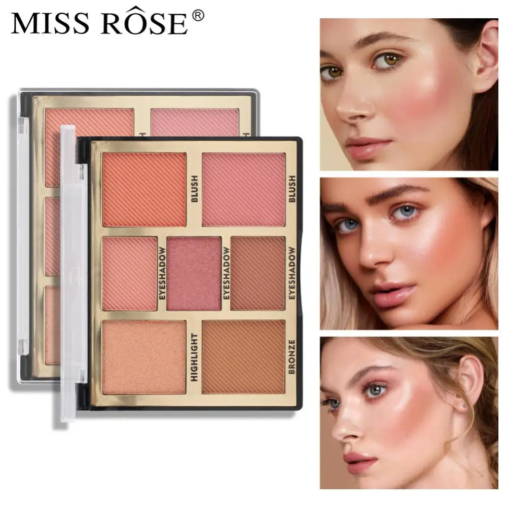 

7In1 Matte Highlighter Blush Pearly Blush Shiny Eyeshadow Multifunctional Face Makeup Palette Girl Blush Cheek Female Cosmetics