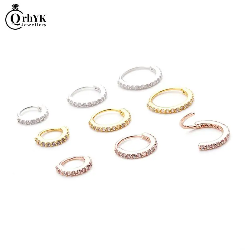 

1Pcs 6mm/8mm/10mm Nose Hoop Nostril Ring Flower Helix Cartilage Tragus Earring Cartilage Huggie Hoop Earring Jewelry Crystal