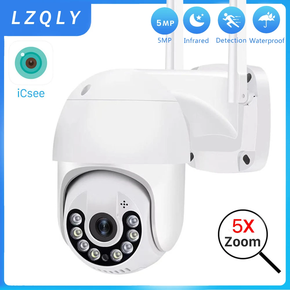 

5MP Wireless IP Camera Outdoor Security Wifi PTZ Camera 2MP 4MP HD Auto Tracking Video Surveillance CCTV Camera P2P iCsee APP