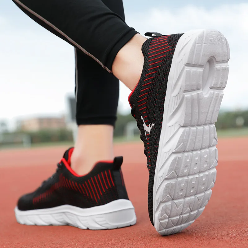 Spring Hot Sale Cheap Red Men's Running Sneakers Mesh Breathable Trainers Shoes Men Lightweight Non-slip Sport Shoes For Man