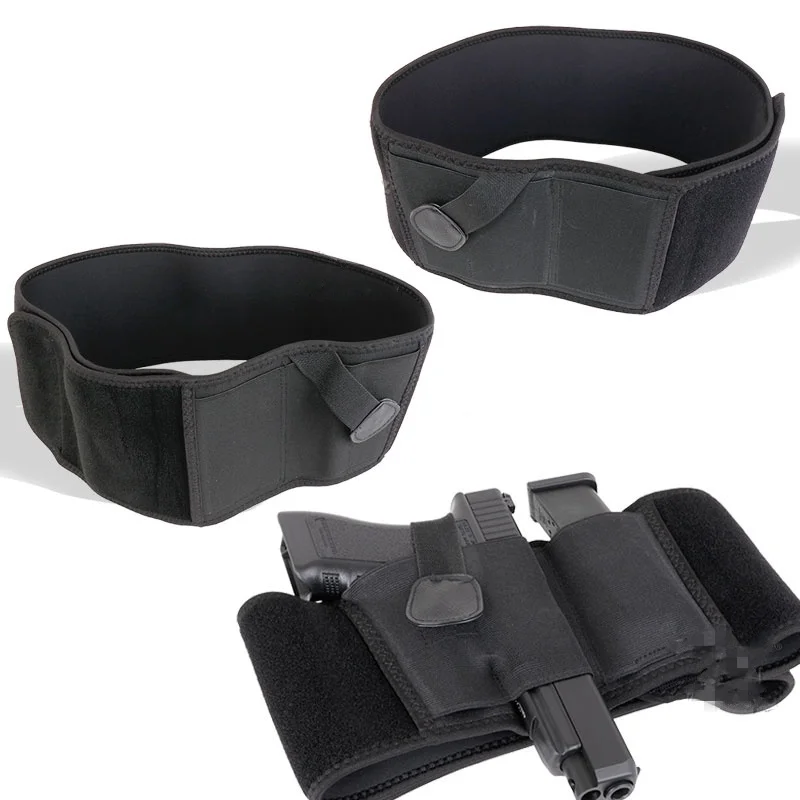 

Universal Airsoft Tactical Gun Holster Concealed Carry Belly Band Gun Holsters Elastic Waist Belt Hunting Handguns Holder Pouch