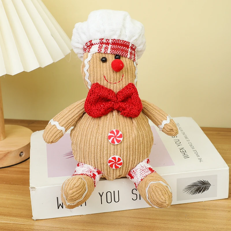 Рождественский пряничный человечек сидящая кукла мультяшная шляпа шеф-повара