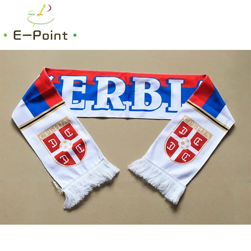 

145*16 cm Size Serbia National Football Team Scarf for Fans 2022 Football World Cup Russia Double-faced Velvet Material