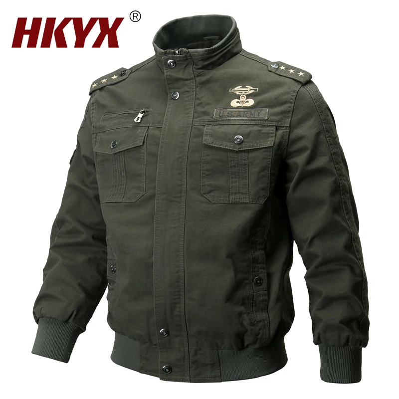 Men's Tactical Training Jacket High Quality Medal Bomber Jacket Multi-Pocket Outdoor Military Training Coat Hiking Jacket