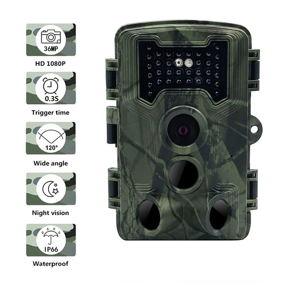 

PR1000 Anti-hunting Camera 36MP Outdoor Induction 256G Water Proof 0.3s Trigger Time Long Standby Multifunctional Night and Day