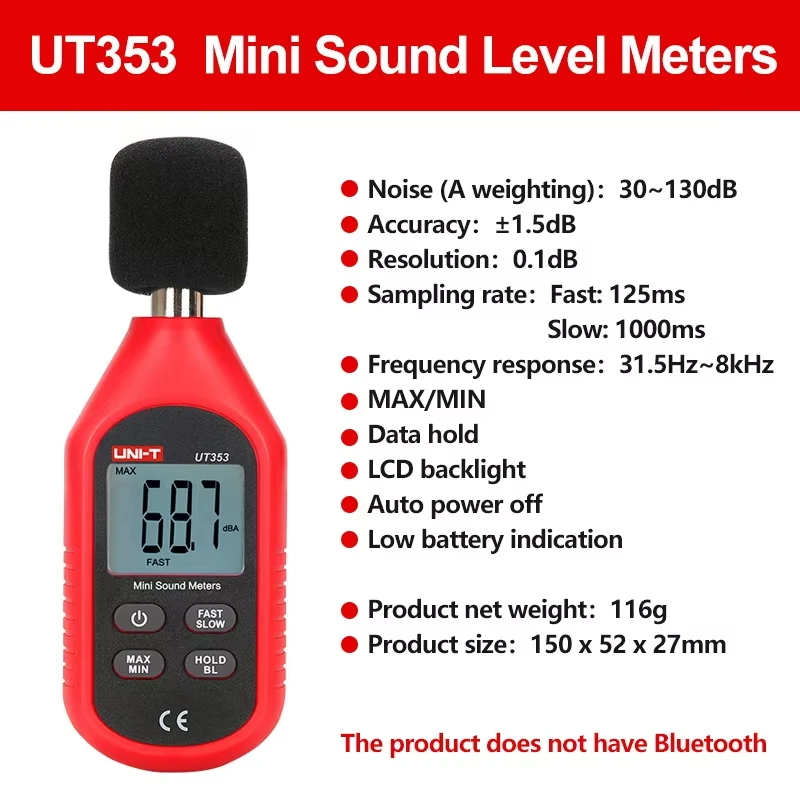 Фото Анемометр UNI-T UT363/BT, люксметр UT383/BT, шумомер UT353/BT, измеритель температуры и влажности UT333/BT №5