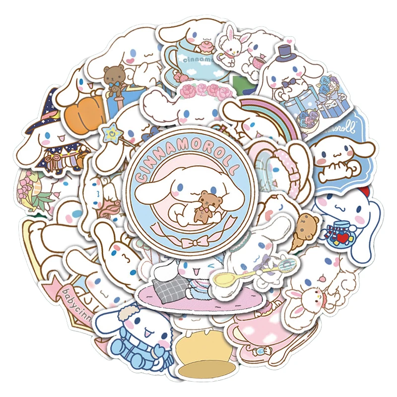 

50 шт. Sanrio Cinnamoroll наклейки аниме мультфильм милые Креативные личные украшения ручной счет канцелярские принадлежности