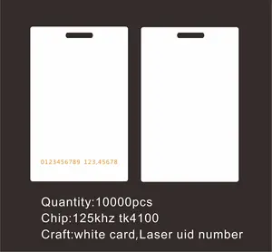 Customized 10000pcs rfid card with 125khz chip and 10000pcs lanyard combination including shipping cost