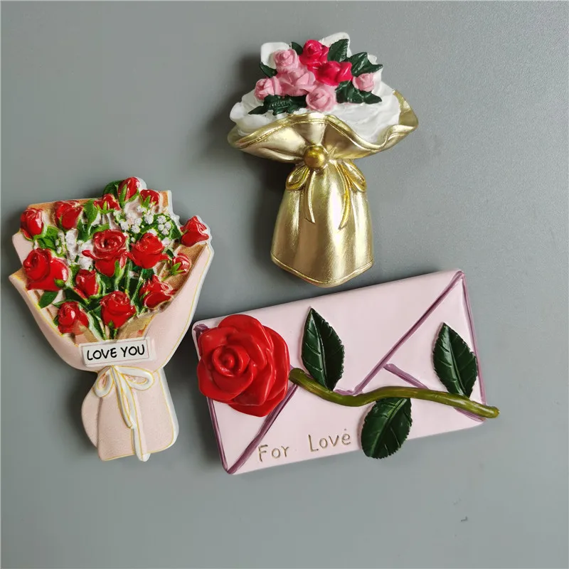 Купите 5 и получите 1 3D Милые магниты на холодильник кавайная Роза Подсолнух