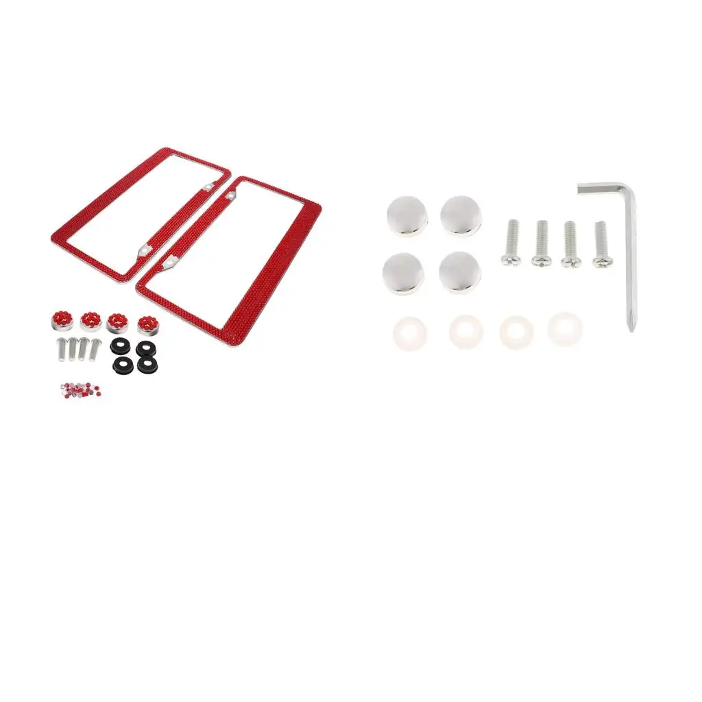 

Пара, алмазные закручивающиеся крышки для номерного знака, 12 х6 дюймов, 8 рядов