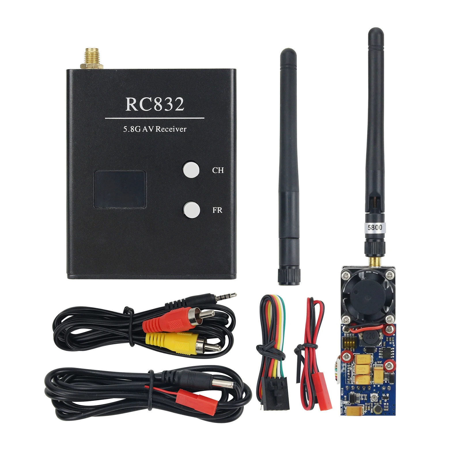 

RC Transmitter Receiver RC TX RX 5.8G 2000MW 8-Channel Wireless Transmitter & RC832 5.8G AV Receiver for FPV