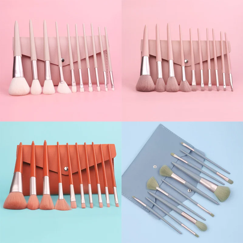 

10pcs Professional Makeup Brushes Tools with Bag Set Make Up Brush Tools Kits for Eyeshadow Eyeliner Cosmetics Brushes Maquiagem