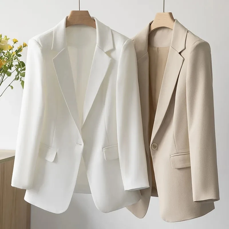

2023 New Blazer Women Solid Elegant Office Ladies Classic Womens Blazers Long Sleeve Casual Korean Fashion Clothing