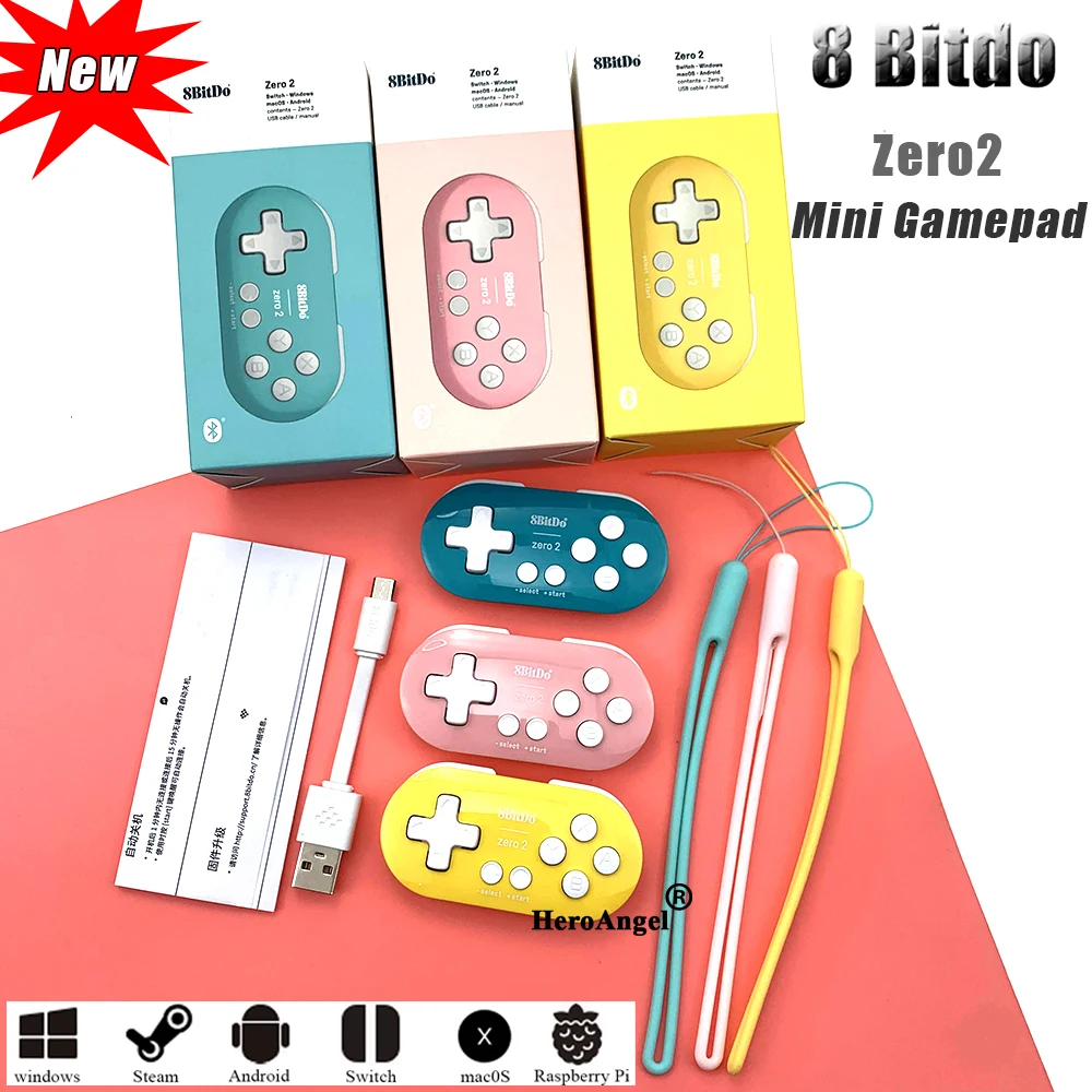 8BitDo Zero 2 Bluetooth Gamepad Switch Controller Compatible for Nintend Windows Android macOS Mini Game Crontroller |
