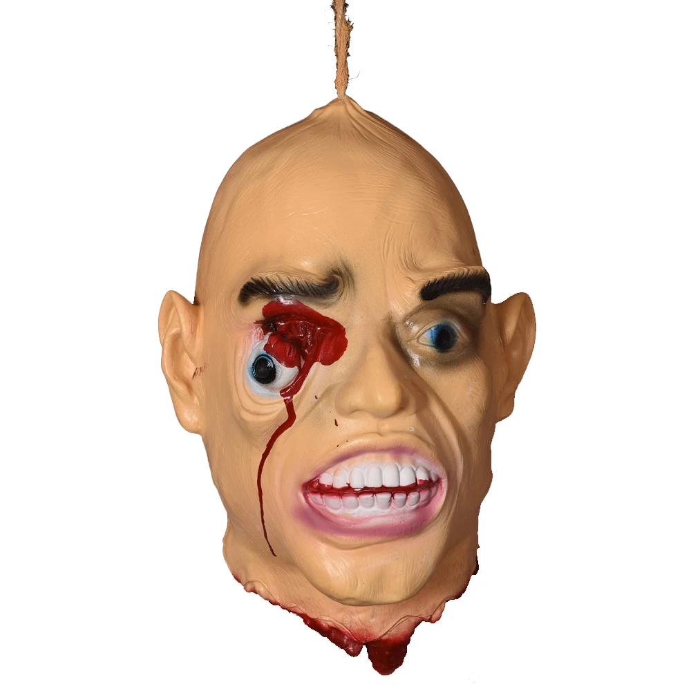 

Scary Halloween Party Props Simulated Human Head Pendant Latex Horror Hanging Severed Dead Body Head for Haunted House Decor