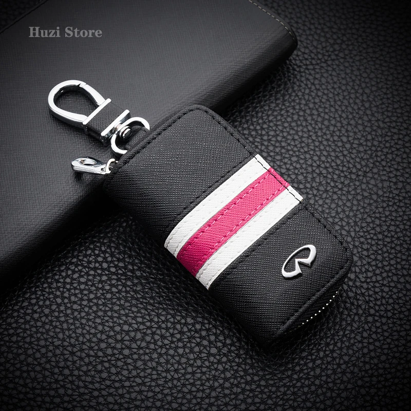 

New Leather Car Key Zipper Case For Infiniti QX55 G37 JX35 QX50 QX60 QX80 Q50 Q60 Q70 Car Accessories