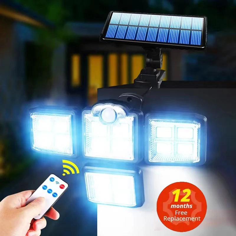 

Уличная настенная лампа на солнечной батарее с датчиком движения, 138/светодиодов