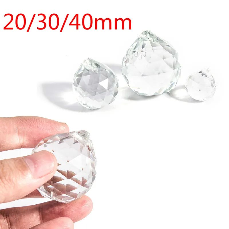 

Clear 20/30/40mm Crystal Ball Prism Faceted Glass Chandelier Crystal Parts Hanging Pendant Lighting Ball Suncatcher Home Decor