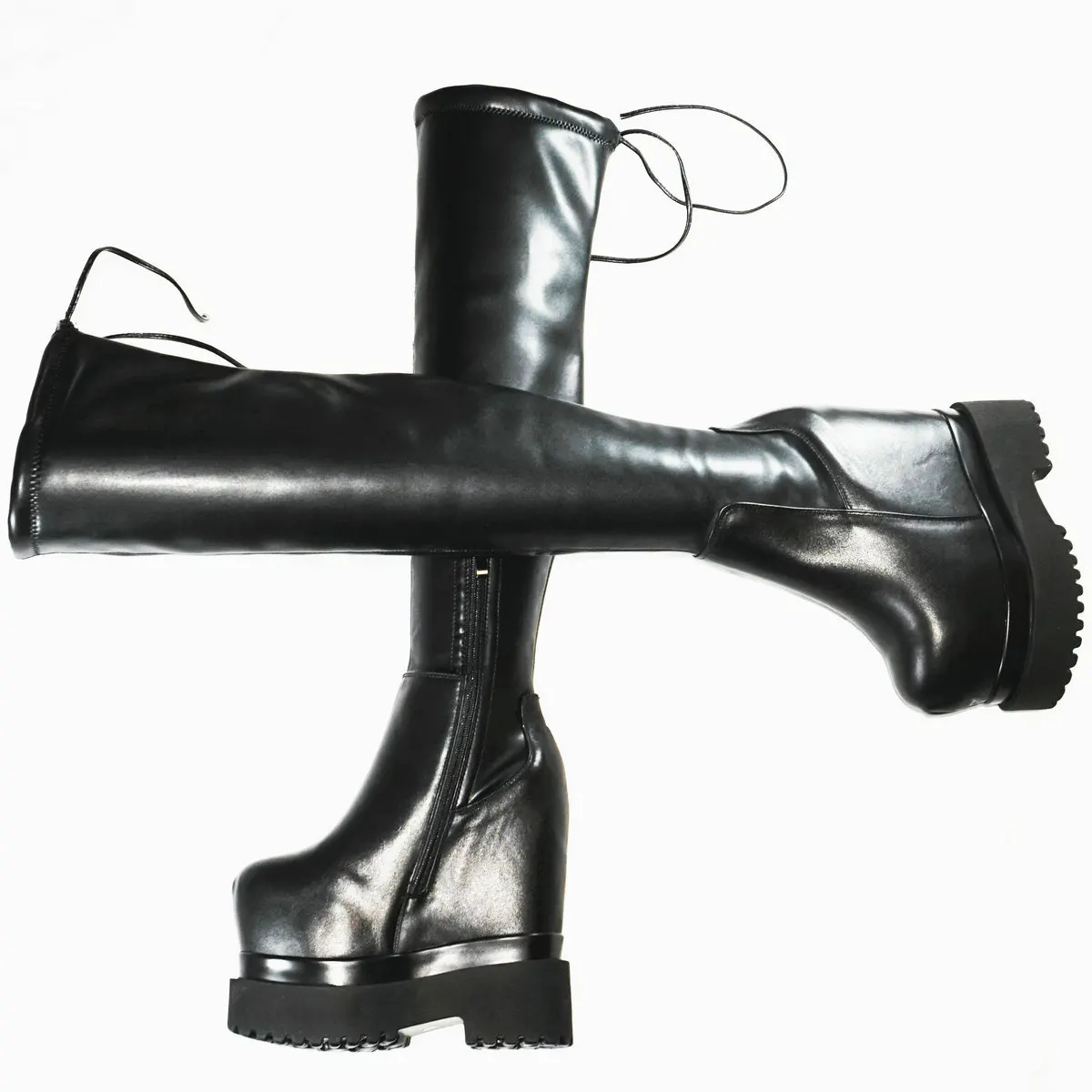 

Winter Pumps Shoes Women Black Genuine Leather High Heel Over the Knee Snow Boots Female Round Toe Fashion Sneakers Casual Shoes