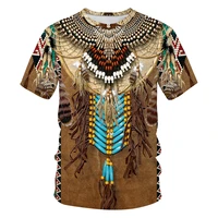2022 3d tribal print t shirt summer short sleeve t shirt punk streetwear top crew neck loose couple t shirt unisex