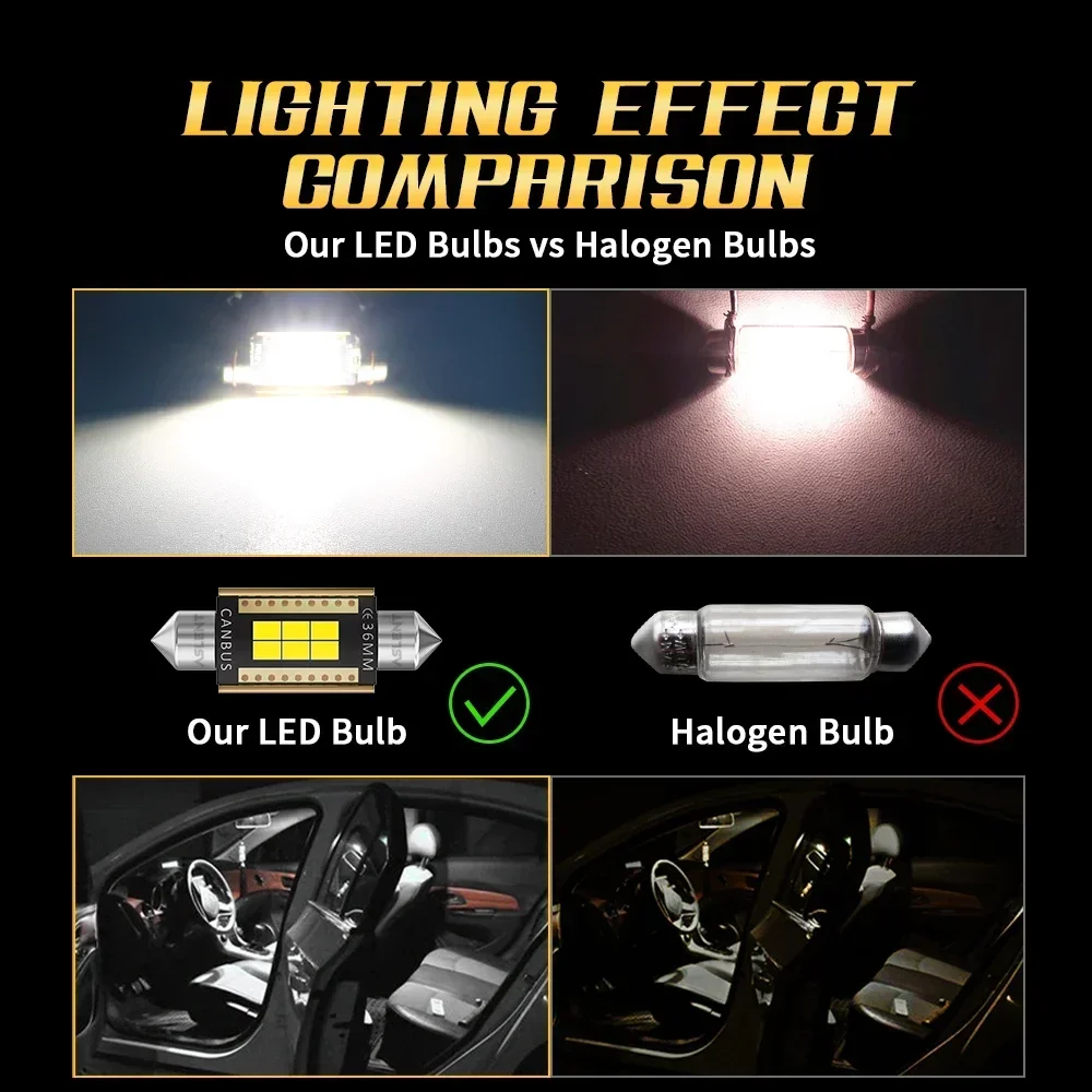 4x Новая светодиодная лампа C10W C5W Canbus Festoon 31 мм 36 39 41 Внутренняя для чтения Купол