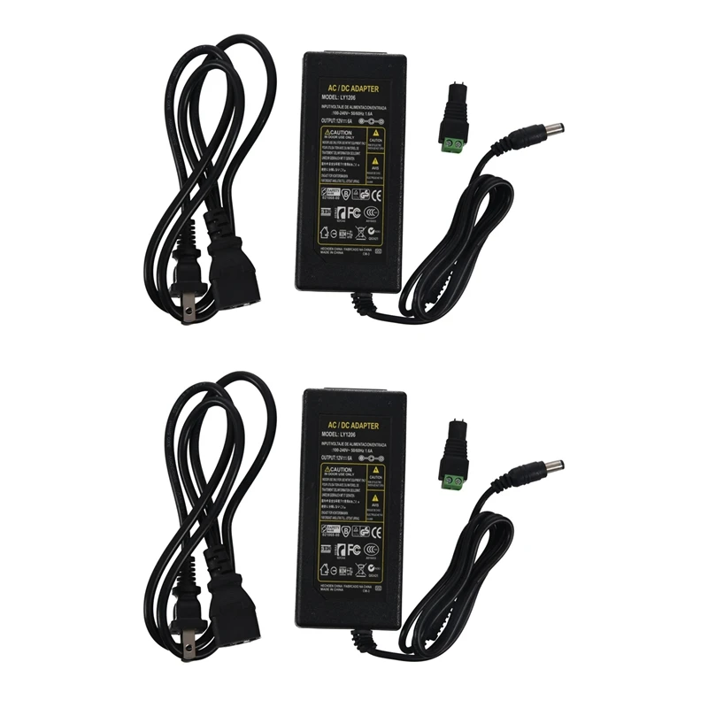 

2X 12V Power Supply Adapter 6A Transformer 110-220V & Gift