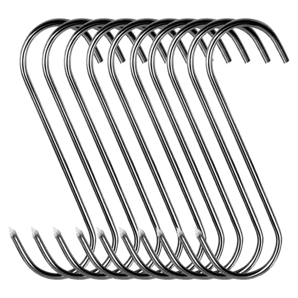 

Practical S-Shaped Hooks Anti-deform Anti-rust Smoking Hooks Chicken Smoking Ribs Meat Hooks for Drying Meat Hooks