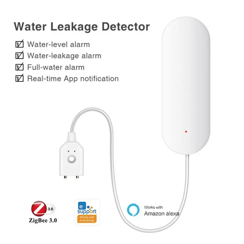Ewelink Zigbee Smart Water Leak Detector Real Time Monitoring Flood Sensor Tank Overflow For Alexa Remote Control