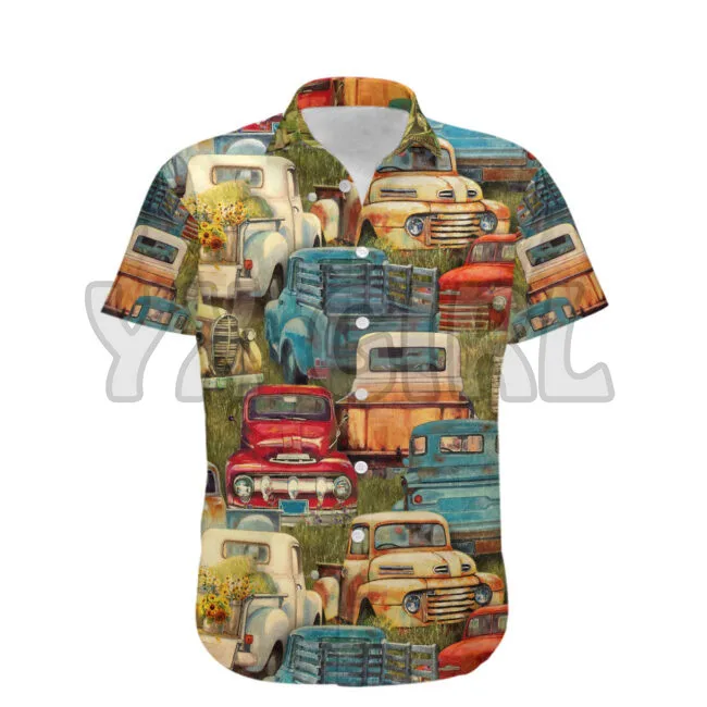

Summer Shirts Vintage Cars Lover Hawaiian Shirt3D All Over Printed Hawaiian Shirt Men's For Women's Harajuku Casual Shirt Unisex
