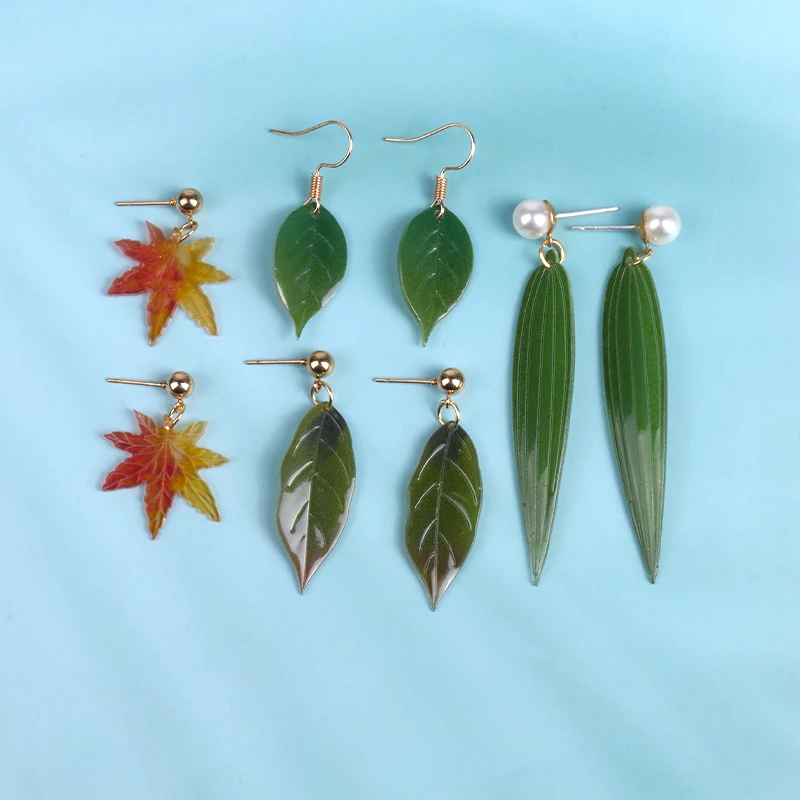

Mini Leaves Shape Spring Dangle Earrings for Women Resin Green Party Birthday Wedding Elegant Drop Earring Fashion Jewelry