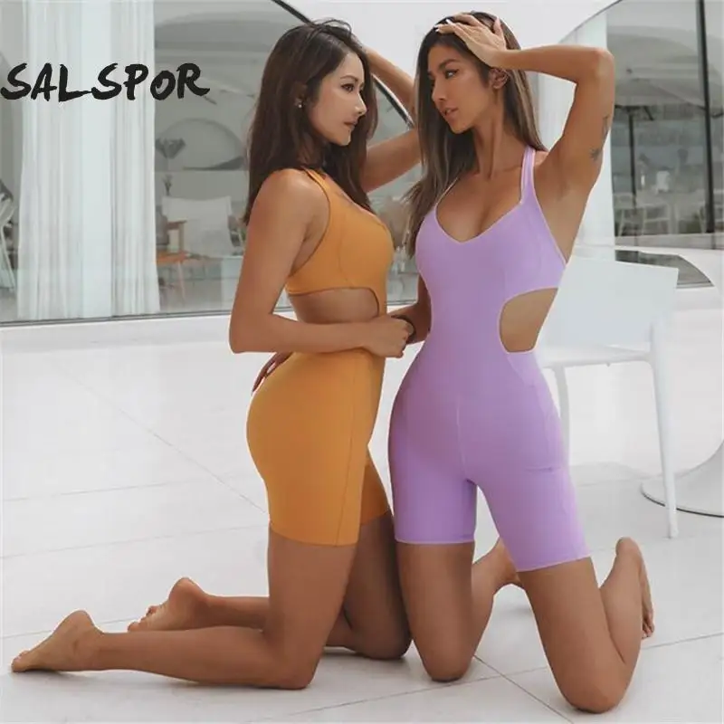 Женский бесшовный комбинезон для фитнеса и танцев