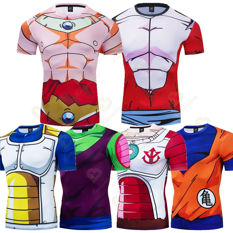 

Dragon Ball Anime Comics Cosplay Costume Goku T-shirts Costumes Fitness Tees Shirts Men Compression Tshirt