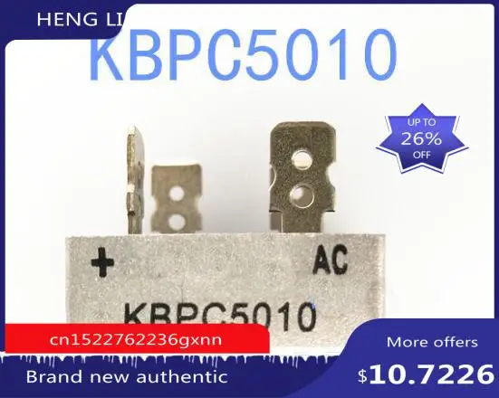 

Freeshipping 10 PCS KBPC5010 5010 puente DIODE GPP 50A 1000 V KBPC