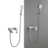 304 stainless steel simple shower set bathroom triple bathtub waterfall mixing valve faucet