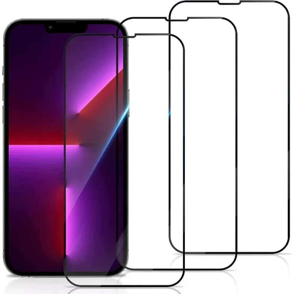 Защитное стекло закаленное для IPhone 15 14 13 12 11 XR XS Pro Max Plus 7 8Plus 3 шт.
