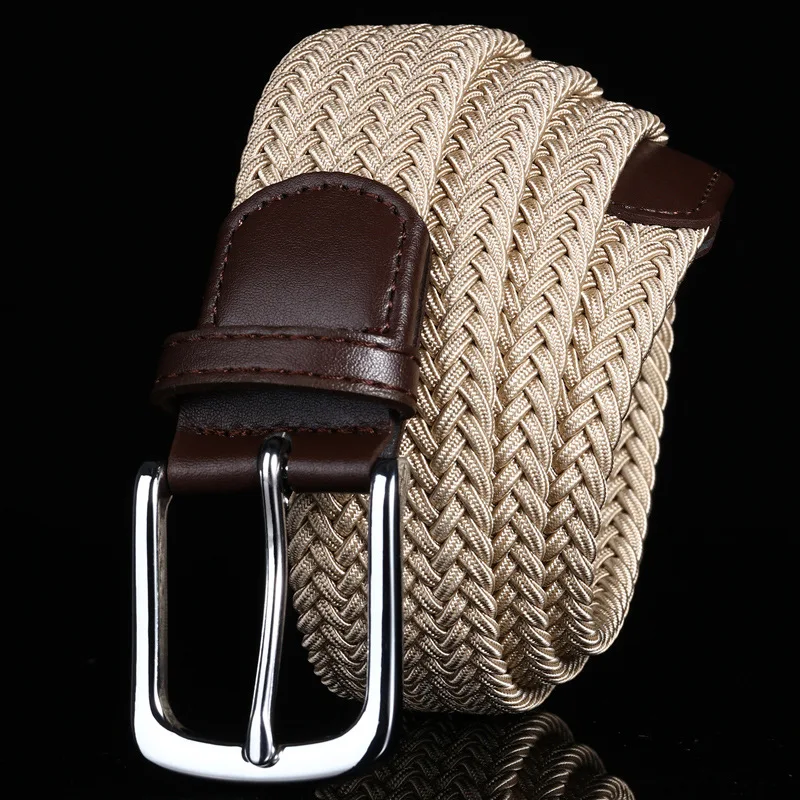 High Quality Tactical Canvas Belt Youth Elastic Perforated Belt Leisure Travel Golf Knitting Needle Buckle Belt Waist Cover