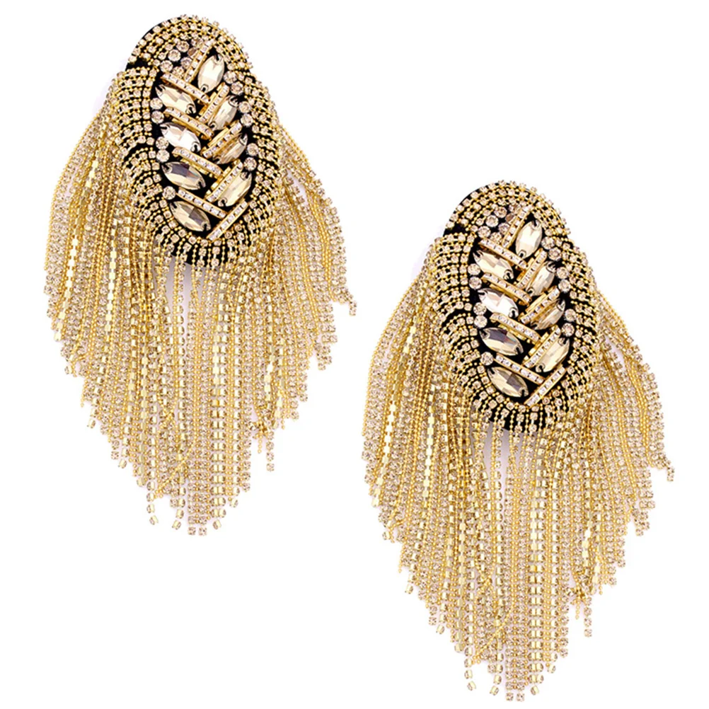 

Shoulder Tassel Epaulettes Epaulet Epaulets Fringe Accessories Rhinestone Men Badge Board Uniform Rockwomenchain Rivet Boards