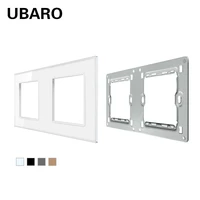ubaro tempered glass frame eu russia germany standard socket diy installation with accessory white black grey home improvement
