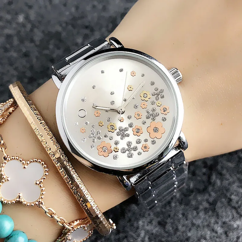 Brand Wrist Watches Women Girl Ladies Crystal Style Quartz Casual Steel Metal Band Clock m51