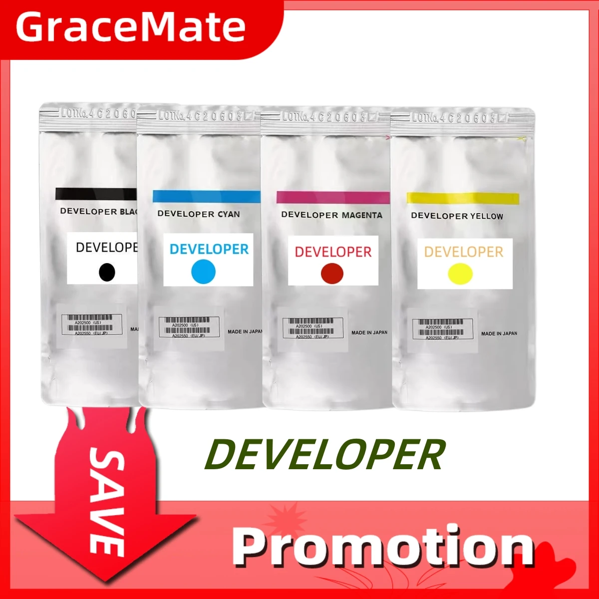 GraceMate Japan Import Developer Toner Iron Powder Compatible for Fuji Xerox C60 C70 C75 C9070 J75 550 570 5065 5580 7500 7600