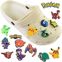 14 styles anime pokemon shoes charms accessories kawaii pikachu pvc garden shoe buckles toys for children christmas party gifts