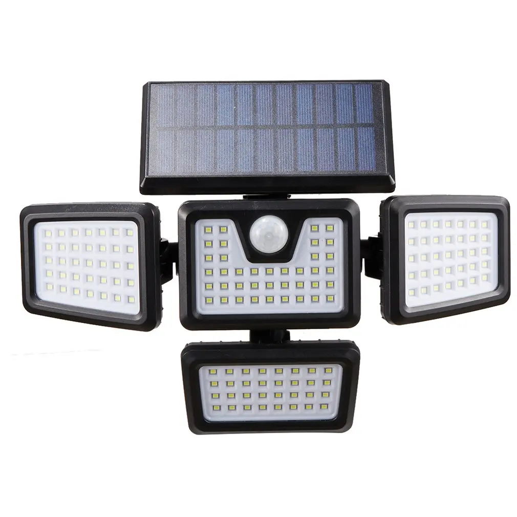 

Складные светодиодсветодиодный фонари на солнечной батарее с четырьмя головками, уличные водонепроницаемые лампы для безопасности, сада, ...