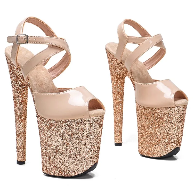 Босоножки из ПУ кожи на высоком каблуке 20 см/8 дюймов