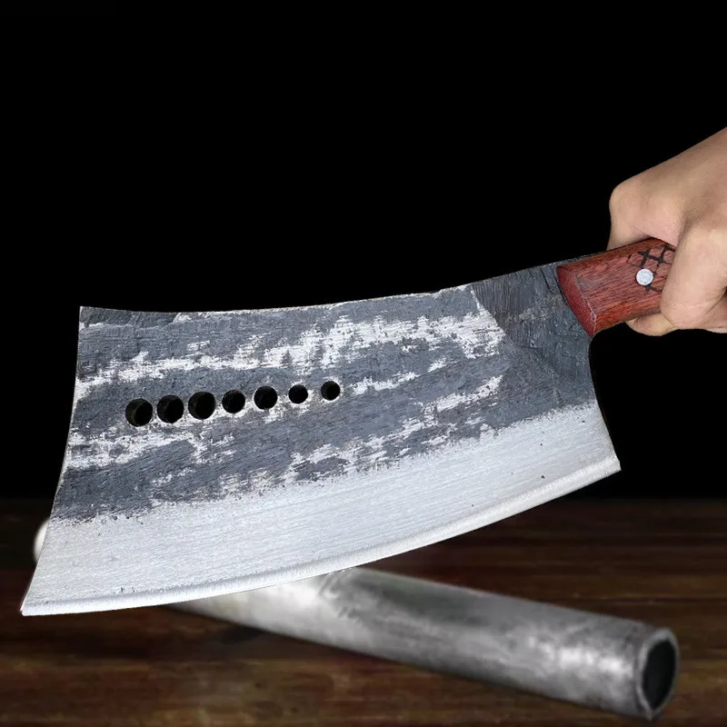 Чистый ручной Кованый нож для измельчения костей утолщенный в старинном стиле