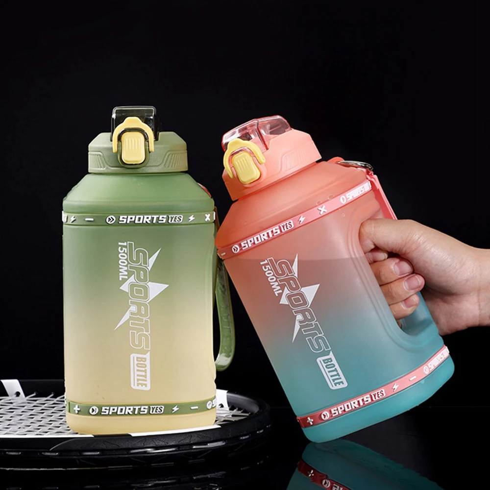 

YCONTIME 1500ML/2300ML Large Capacity Water Bottle With Time Scale Reminder For Home Outdoor Sports Travel Fitness Water Bottle