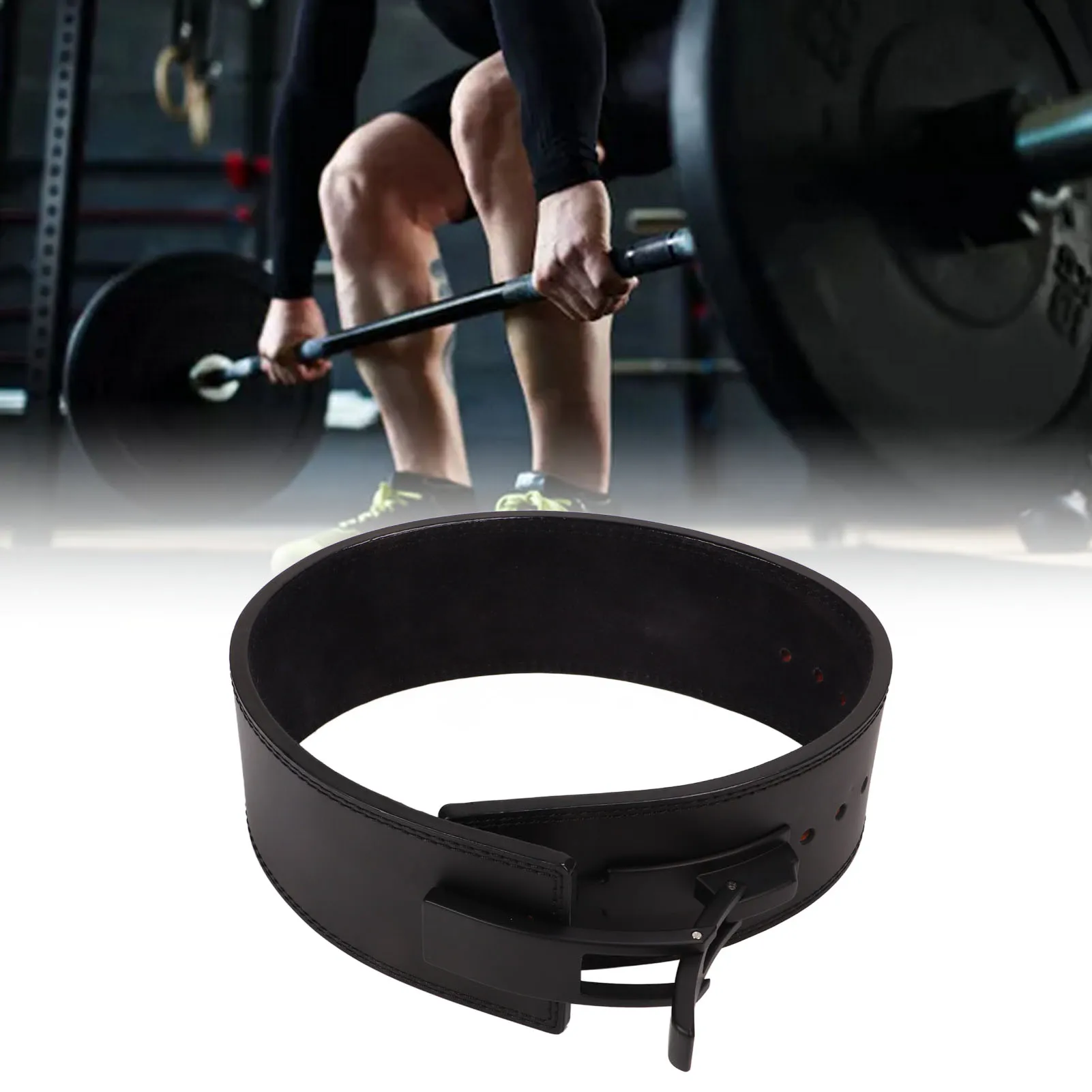 Ремень мужской спортивный из воловьей кожи регулируемый пояс для тяжелой