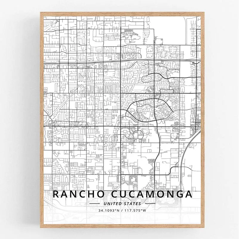 Rancho Cucamonga США рандаберг Норвегия рандеры Дания карта городов мира черный и белый
