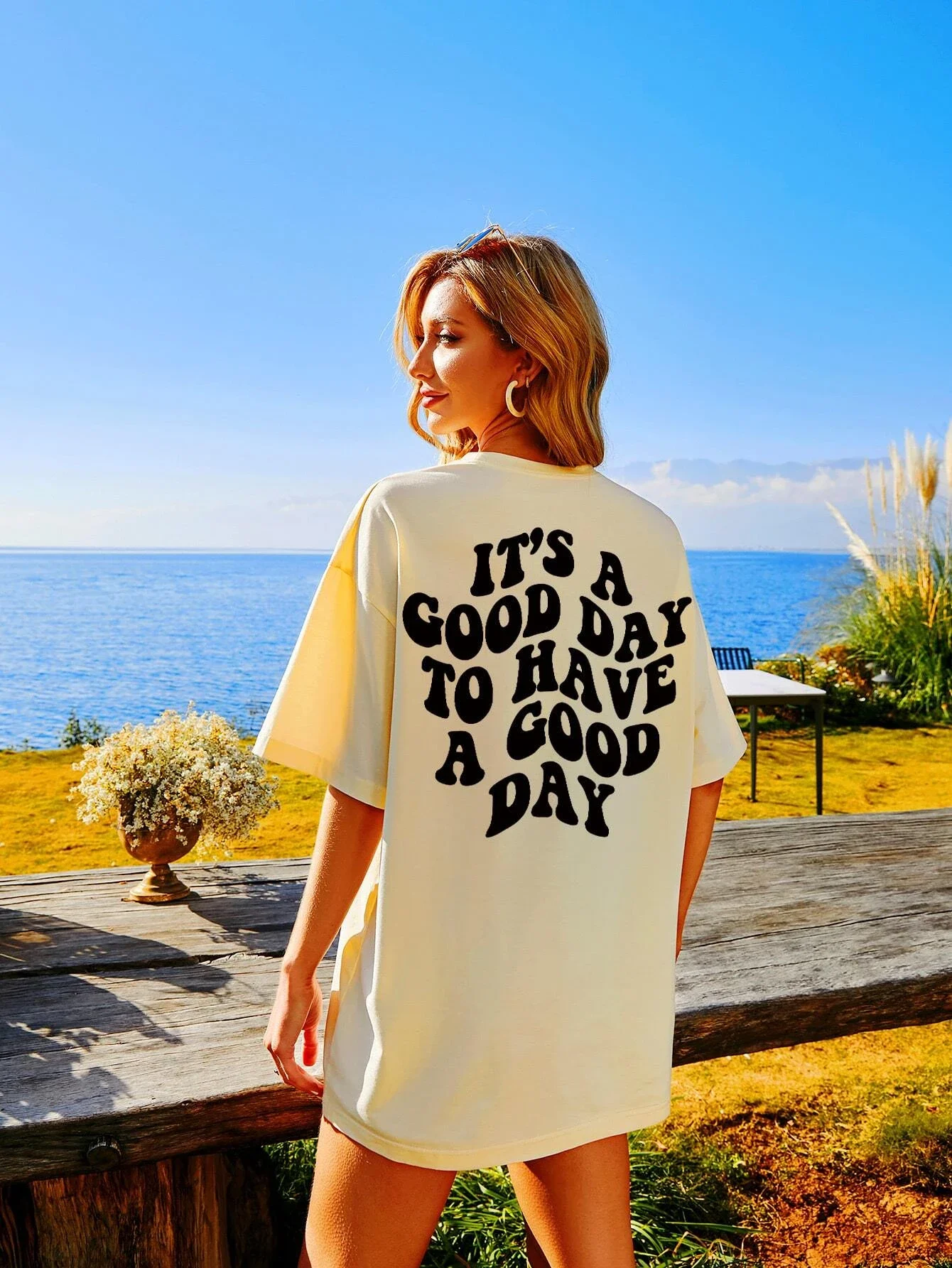 

y2k hoodies sudaderas sweatshirts Women Slogan Graphic Drop Shoulder Tee