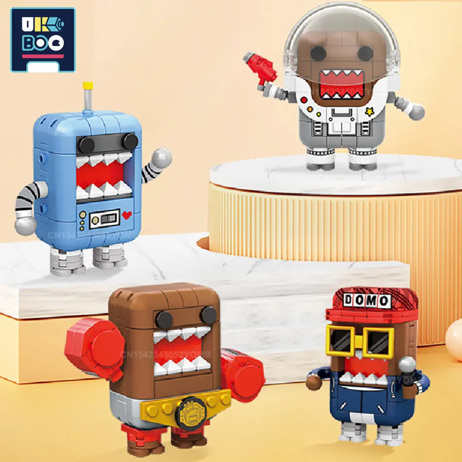 Куклы UKBOO Аниме 4 шт./комплект, мини-конструкторы, астронавт, робот-боксеры, японские Мультяшные фигурки, игрушки для детей, подарки, 575 шт.
