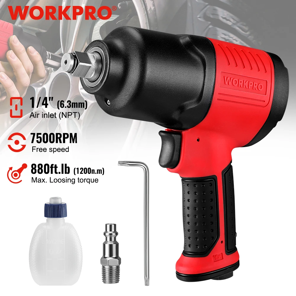 WORKPRO 1/2 Air Pneumatic Impact Wrench 745NM Torque Output Air Panel Wrenches Auto Repair Tool for Car Mechine Workshop Tools